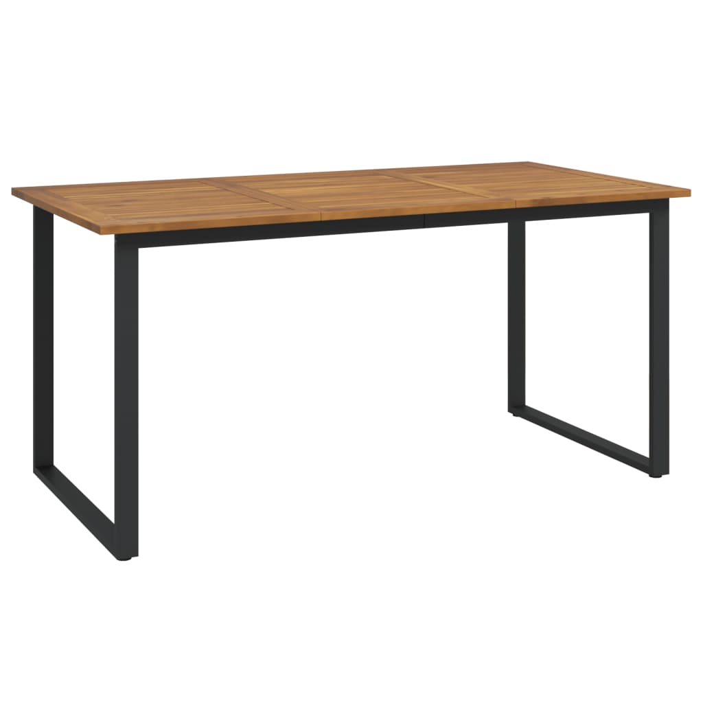 Tuintafel met U-vormige poten 140x80x75 cm massief acaciahout