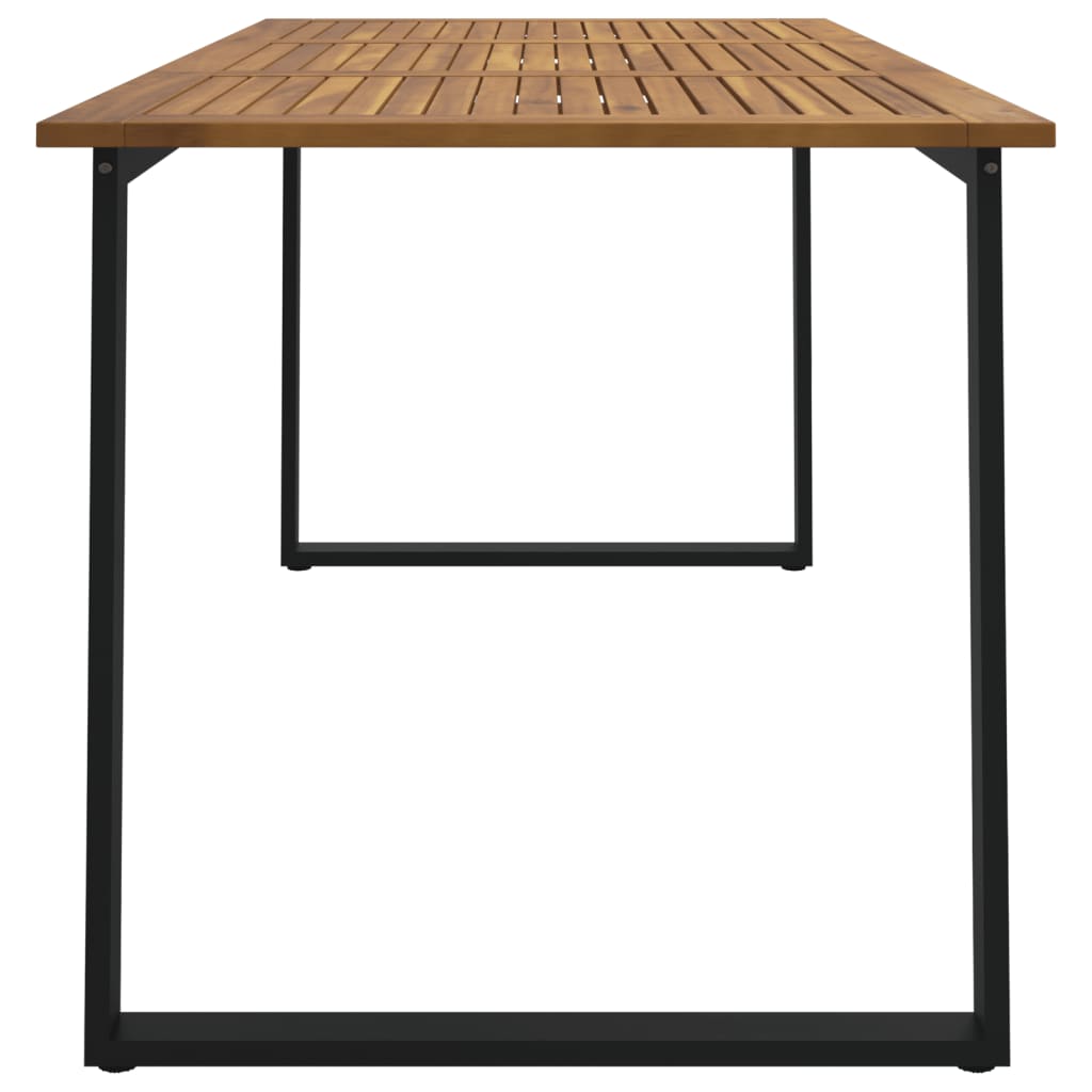 Table de jardin pieds en U 140x80x75 cm bois d'acacia massif