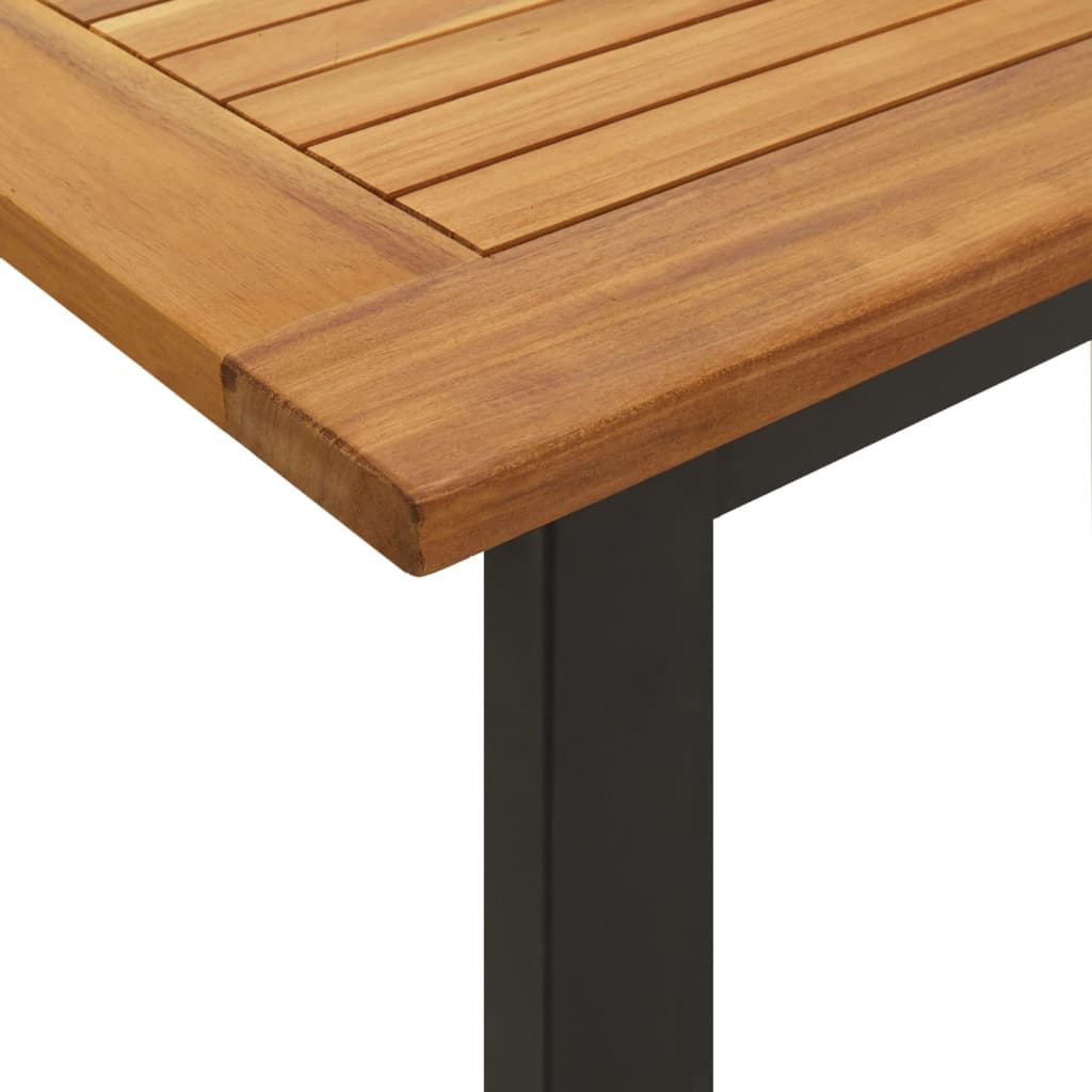 Tuintafel met U-vormige poten 140x80x75 cm massief acaciahout