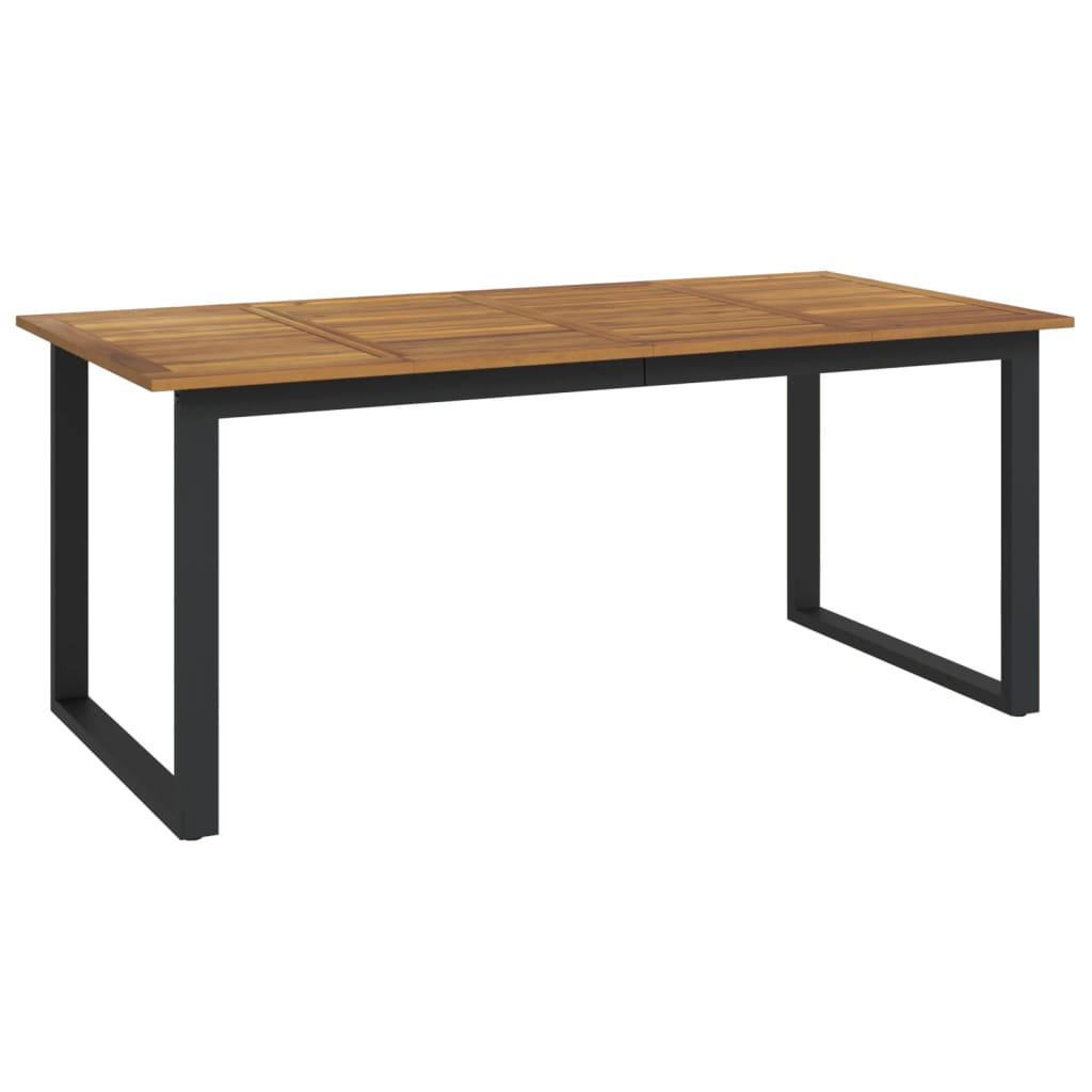 Table de jardin pieds en U 140x80x75 cm bois d'acacia massif