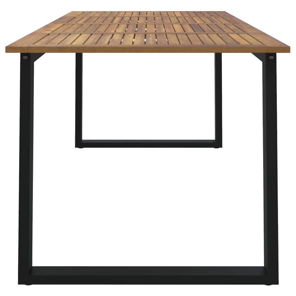 Table de jardin pieds en U 140x80x75 cm bois d'acacia massif