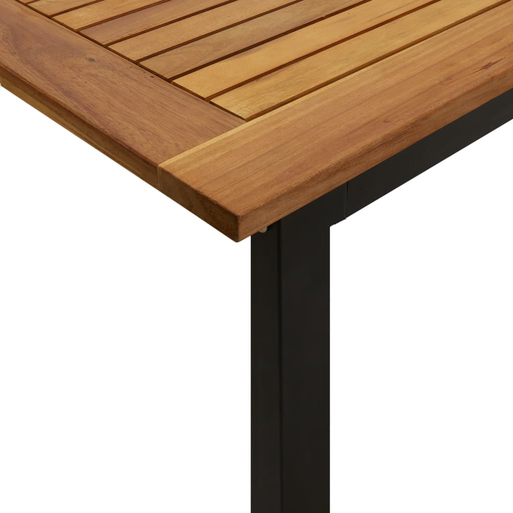 Table de jardin pieds en U 140x80x75 cm bois d'acacia massif