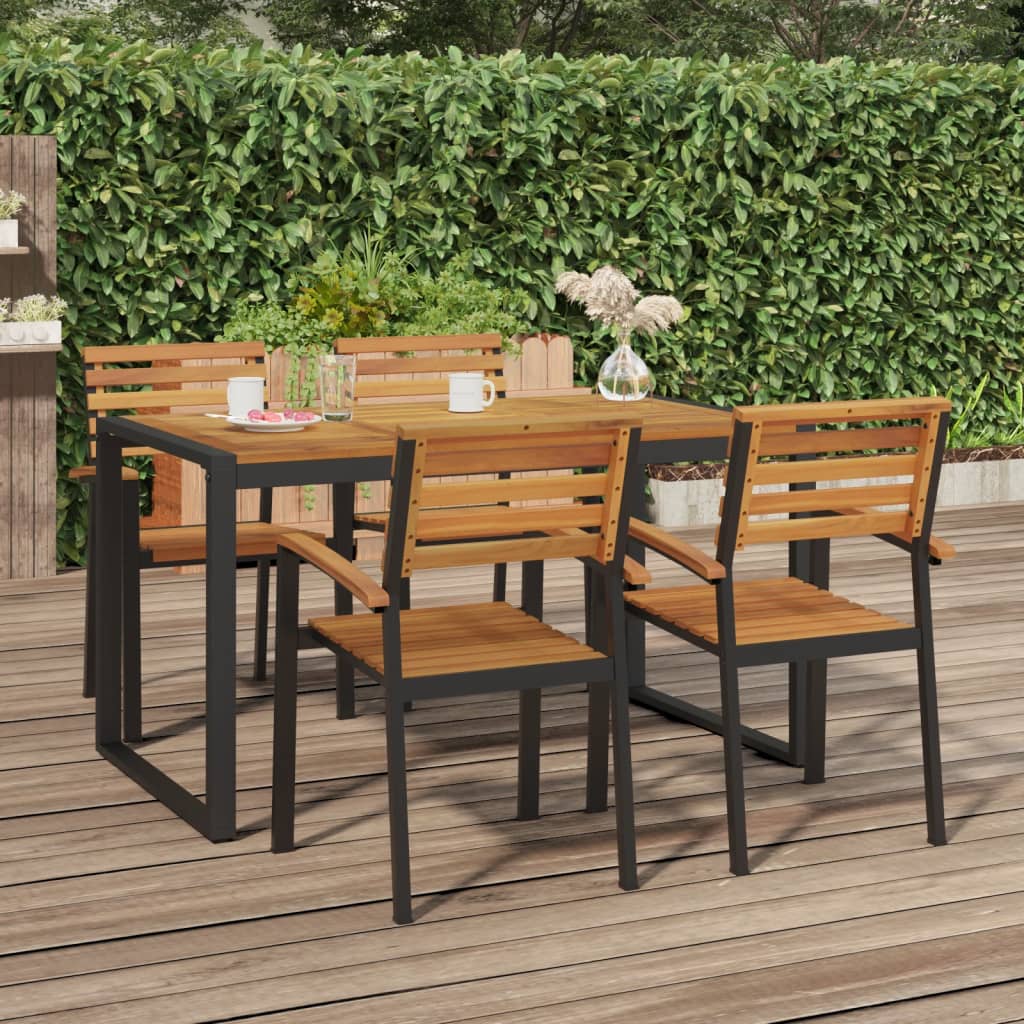 Table de jardin pieds en U 180x90x75 cm bois d'acacia massif