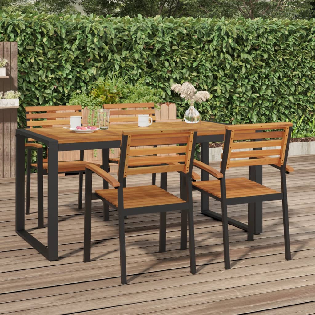 Table de jardin pieds en U 180x90x75 cm bois d'acacia massif