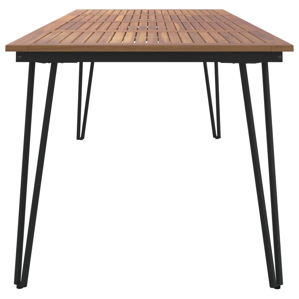 Tuintafel met haarspeldpoten 140x80x75 cm massief acaciahout