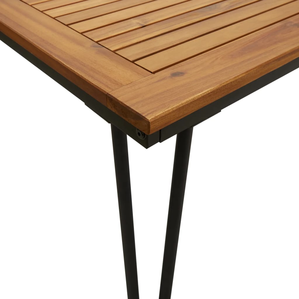 Tuintafel met haarspeldpoten 140x80x75 cm massief acaciahout