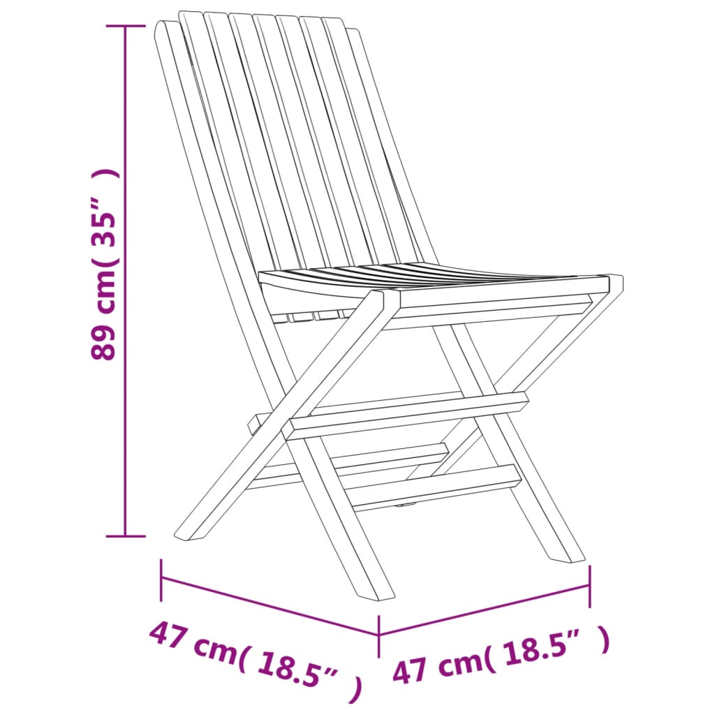 Chaises de jardin 8 pcs pliables 61x67x90 cm teck massif