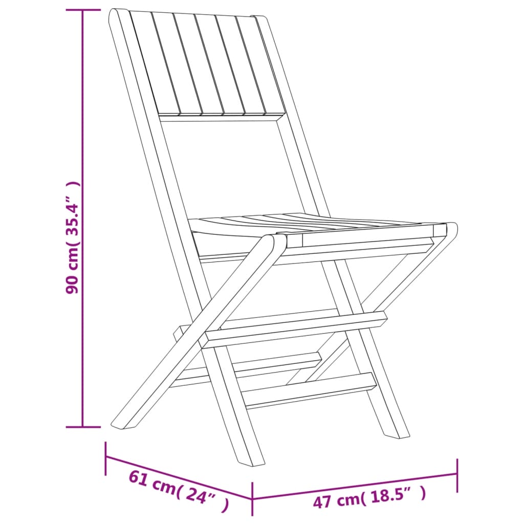 Tuinstoelen 8 st inklapbaar 47x61x90 cm massief teakhout