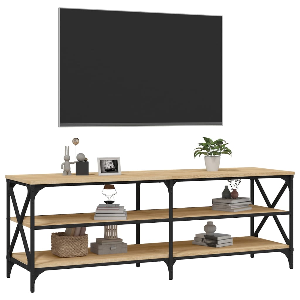 Tv-meubel 140x40x50 cm bewerkt hout eikenkleurig