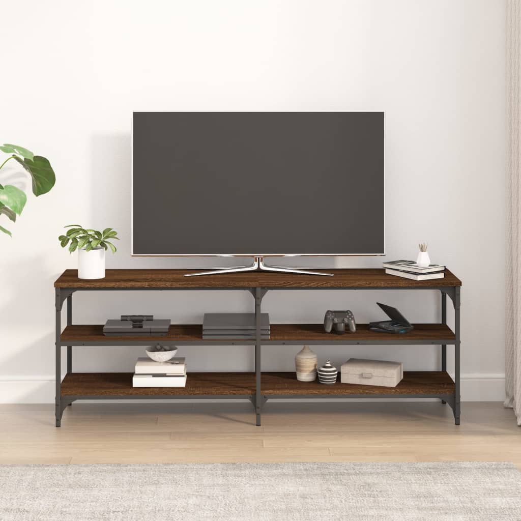 Tv-meubel 140x30x50 cm bewerkt hout eikenkleurig