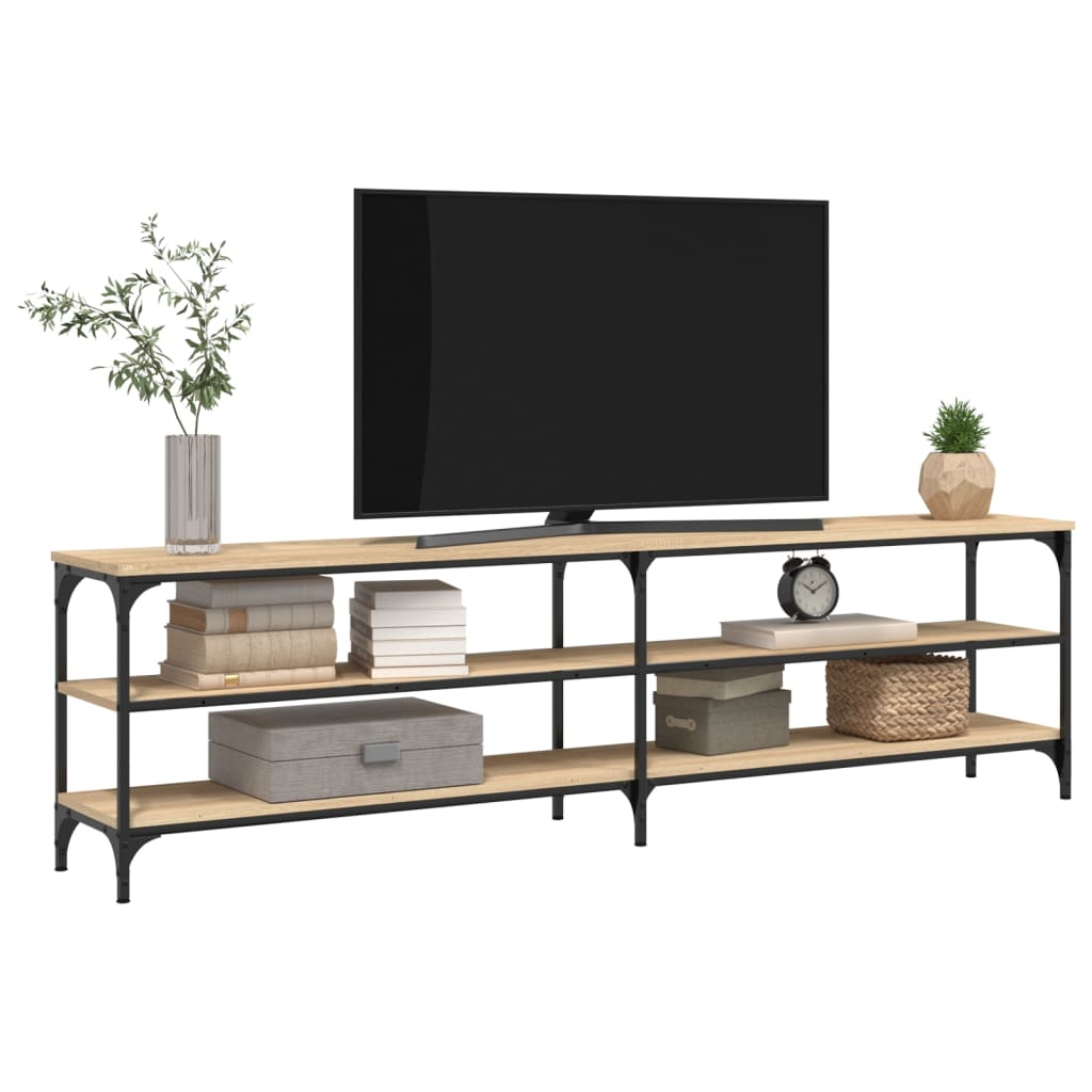 Tv-meubel 180x30x50 cm bewerkt hout metaal