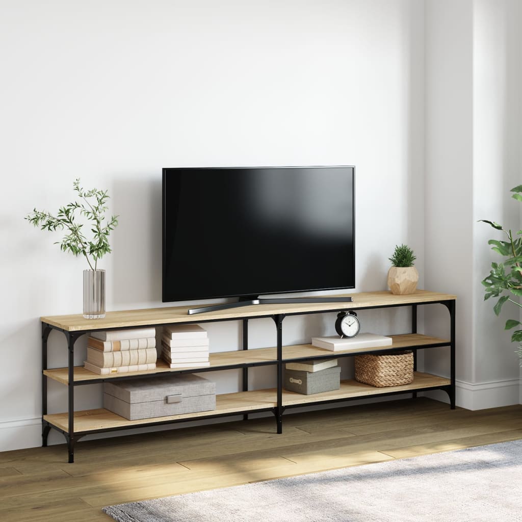 Tv-meubel 180x30x50 cm bewerkt hout metaal