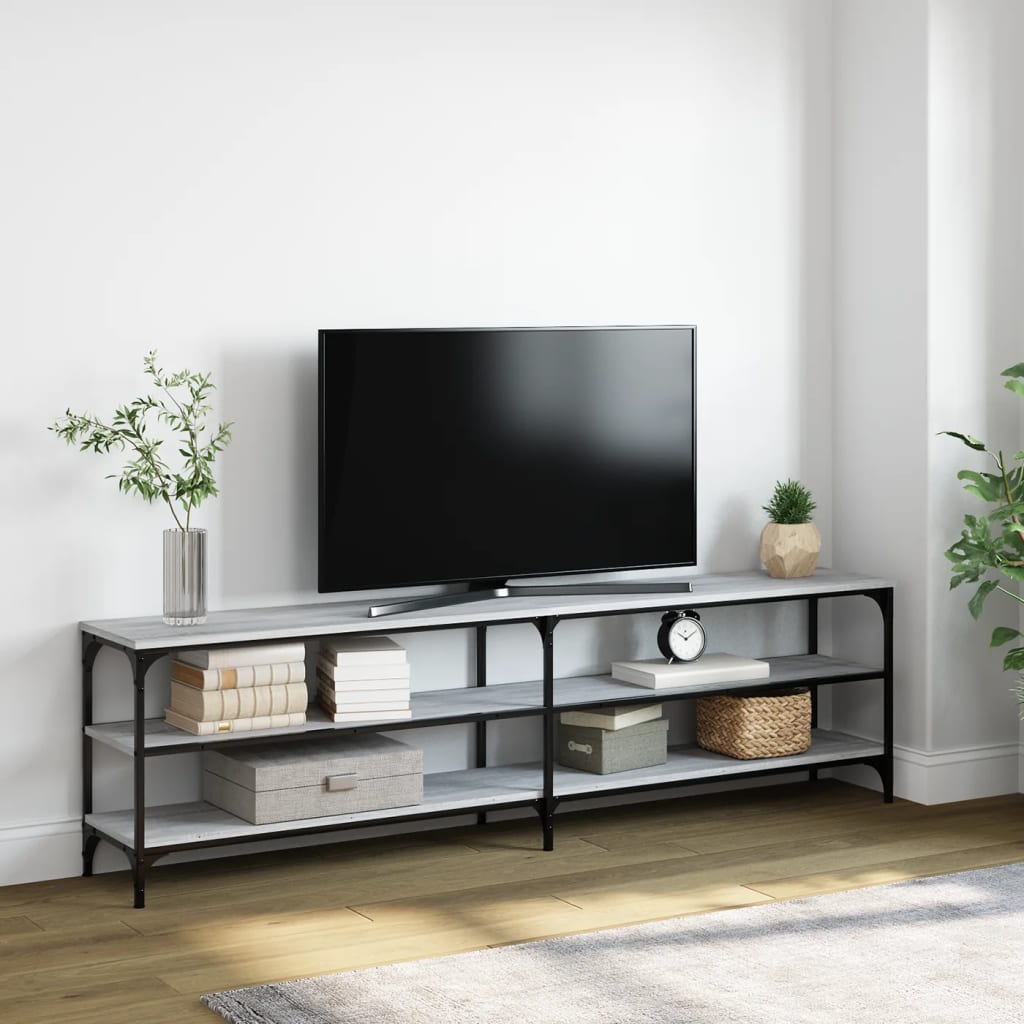 Tv-meubel 180x30x50 cm bewerkt hout metaal