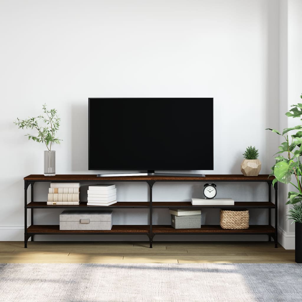 Tv-meubel 180x30x50 cm bewerkt hout metaal