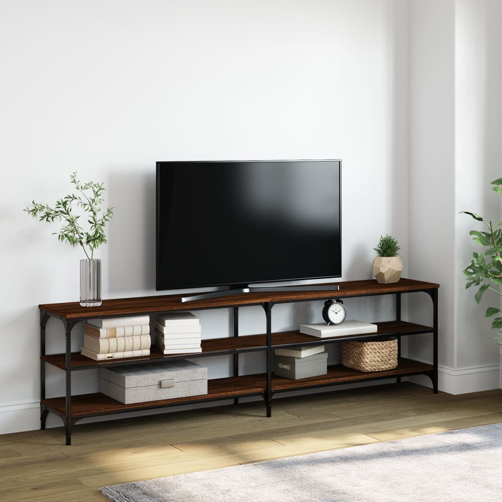 Tv-meubel 180x30x50 cm bewerkt hout metaal