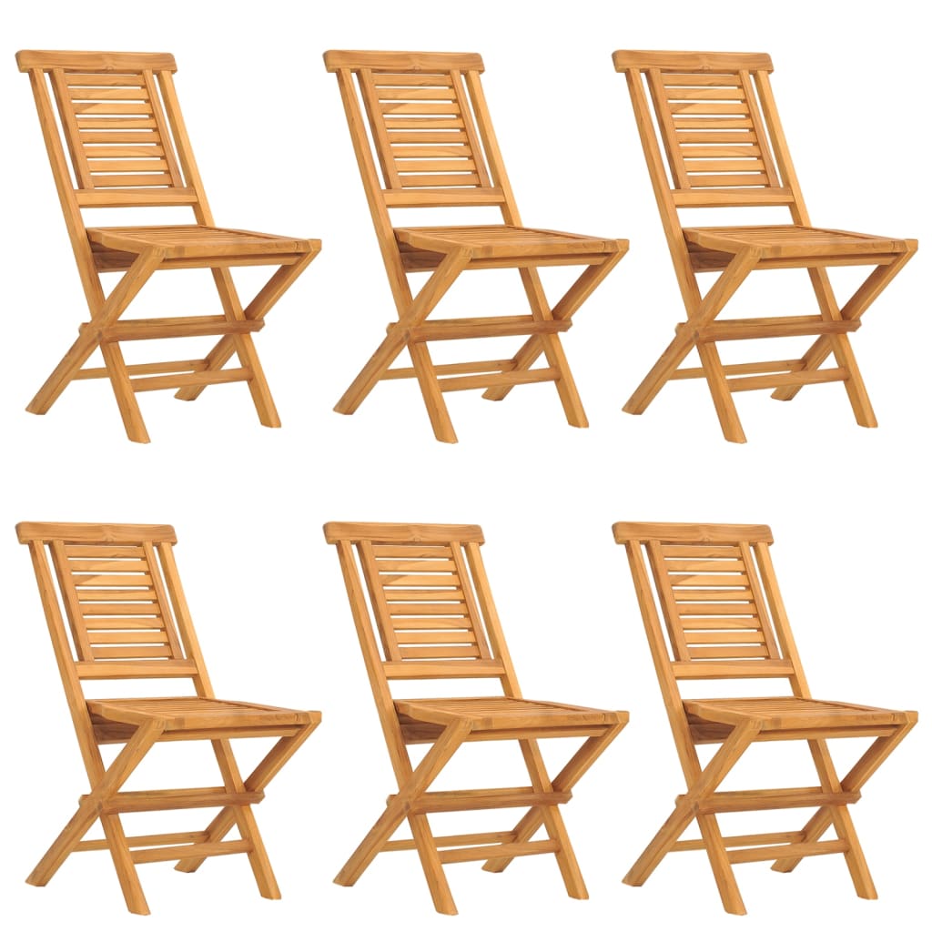 Chaises de jardin pliantes 6 pcs 47x63x90 cm teck massif