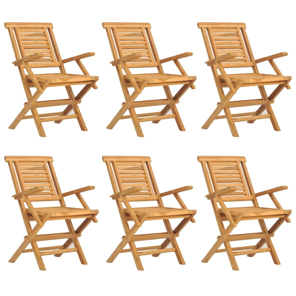 Chaises de jardin pliantes 6 pcs 47x63x90 cm teck massif