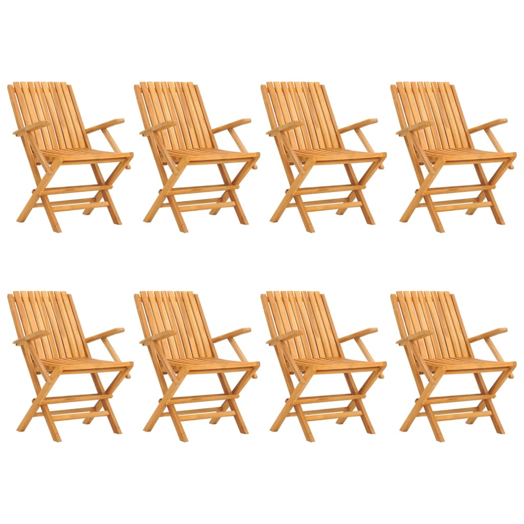 Chaises de jardin 8 pcs pliables 61x67x90 cm teck massif