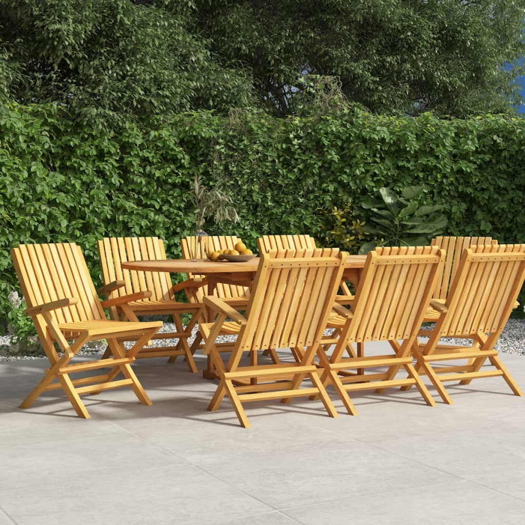 Chaises de jardin 8 pcs pliables 61x67x90 cm teck massif