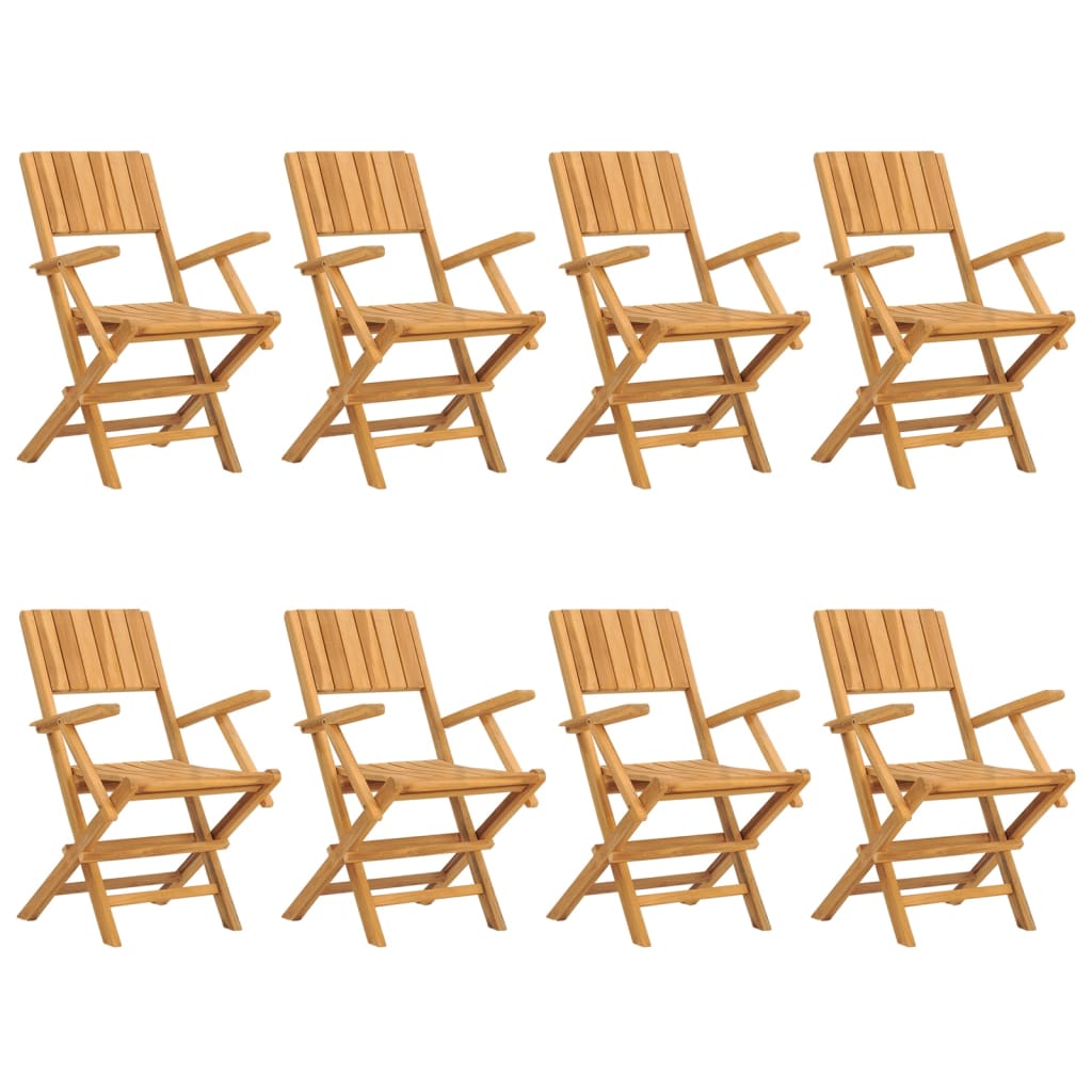 Chaises de jardin 8 pcs pliables 47x61x90 cm teck massif