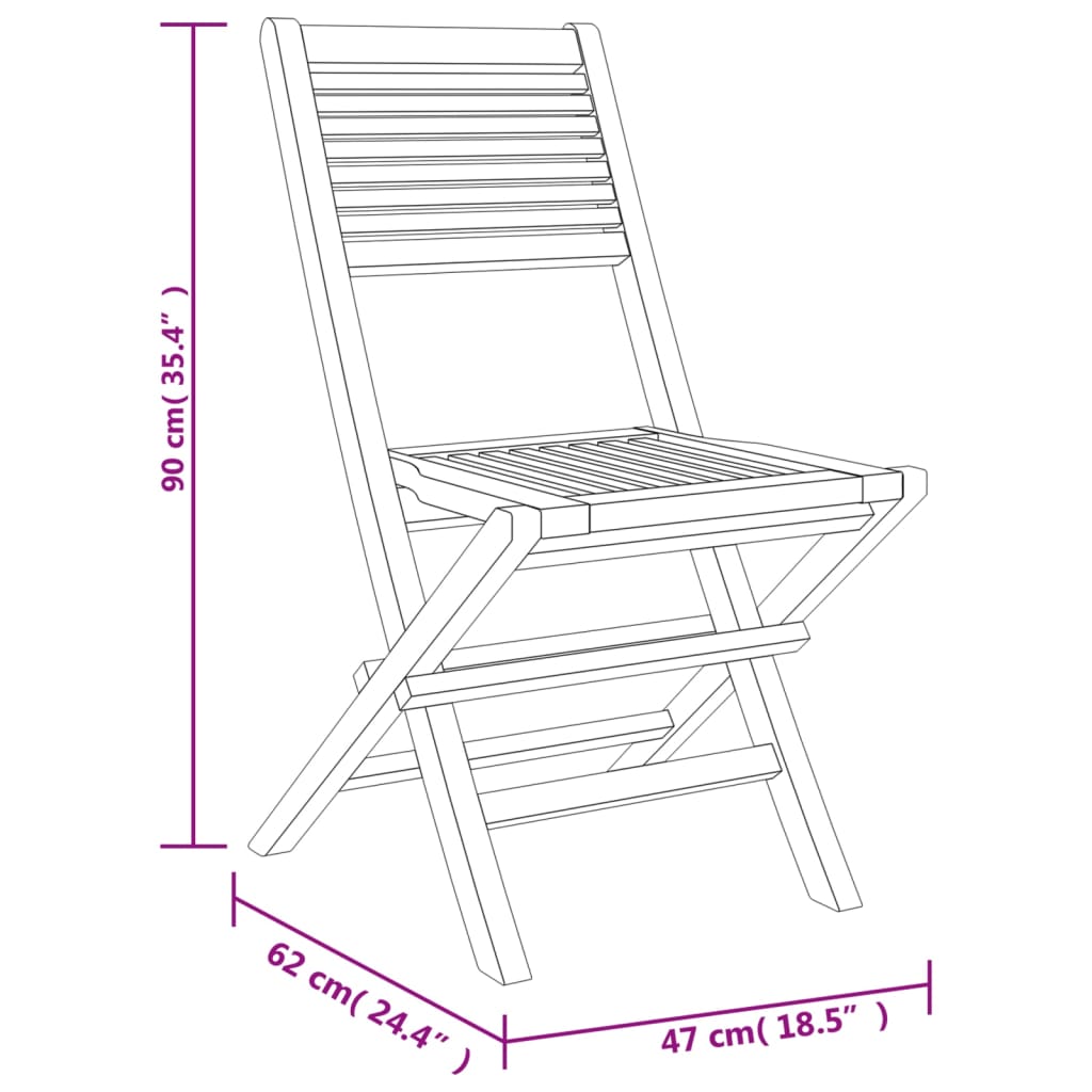 Chaises de jardin pliantes 8 pcs 55x62x90 cm teck massif