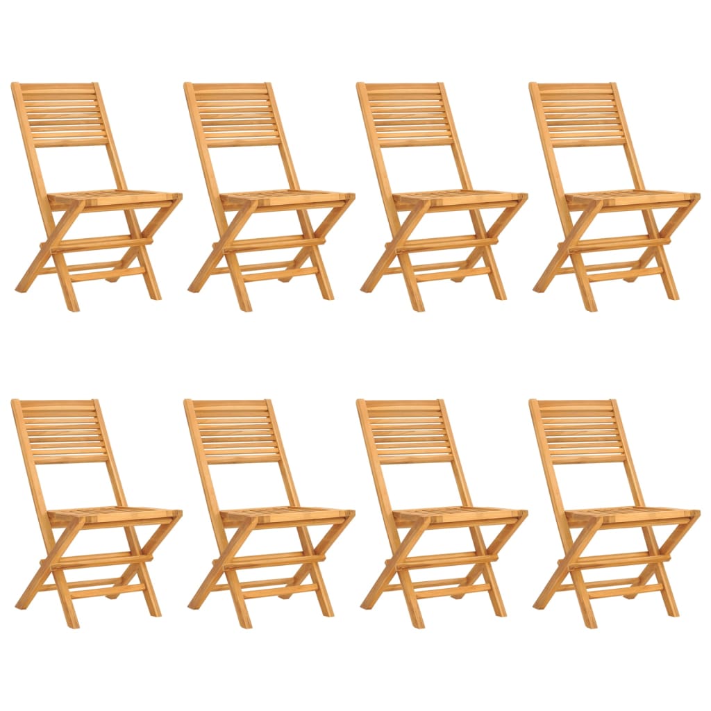 Chaises de jardin pliantes 8 pcs 55x62x90 cm teck massif