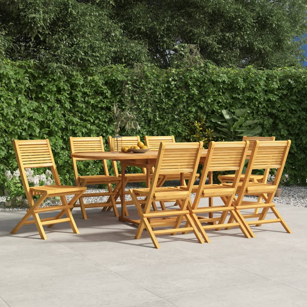 Chaises de jardin pliantes 8 pcs 55x62x90 cm teck massif