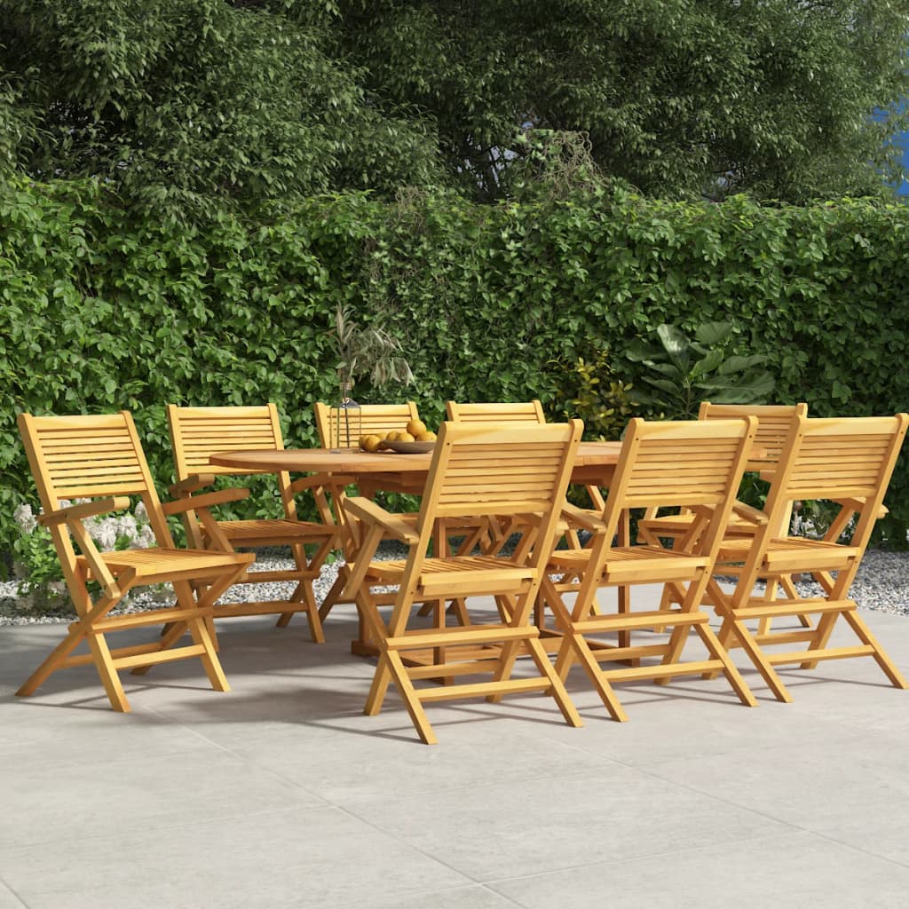 Chaises de jardin pliantes 8 pcs 55x62x90 cm teck massif