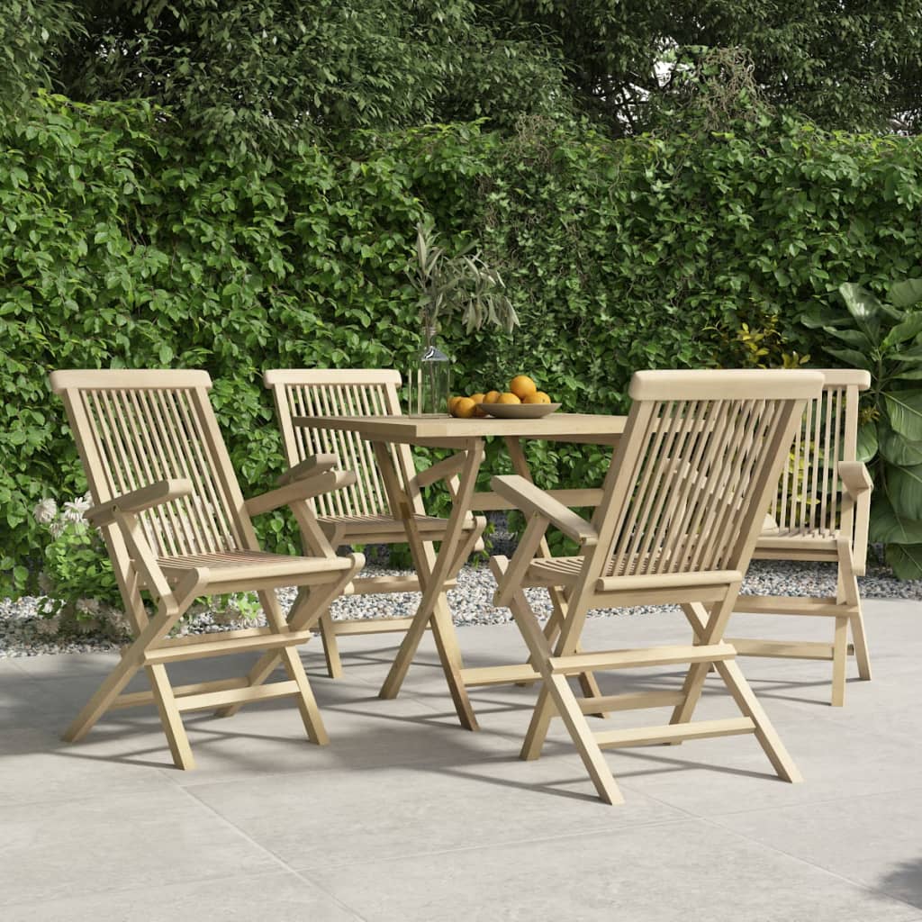 Chaises de jardin pliantes 8 pcs 56x61x89 cm teck massif gris