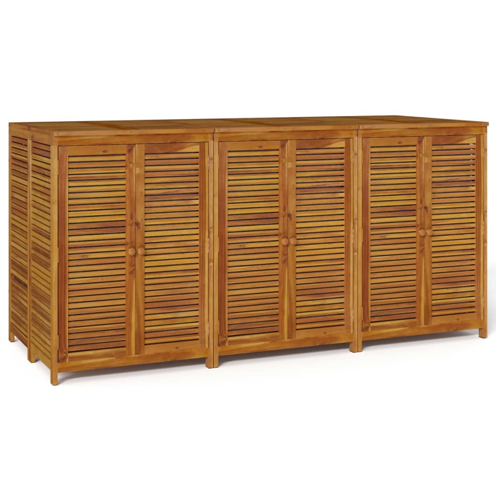 Coffre de jardin 210x87x104 cm en bois d'acacia massif