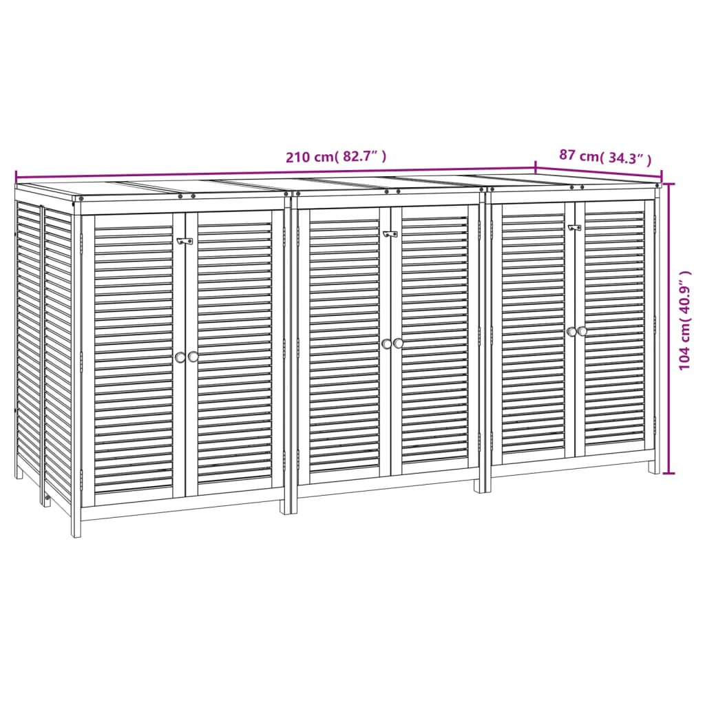 Tuinbox 210x87x104 cm massief acaciahout