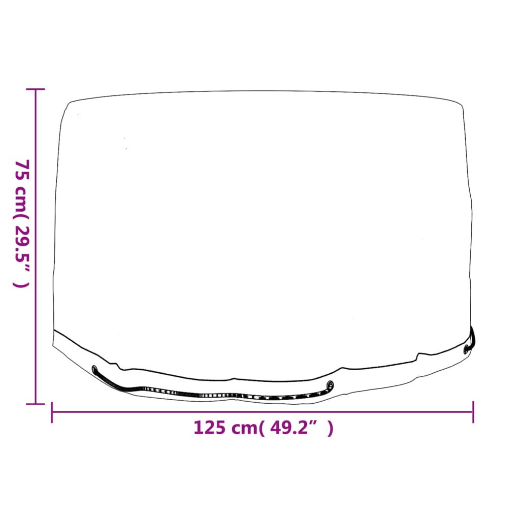 Housses pour salon de jardin avec 6 œillets 2 pcs rondes Ø125x75 cm