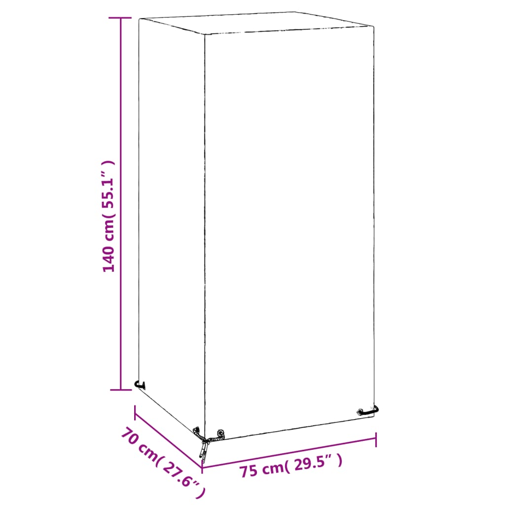 Tuinstoelhoes met 8 oogjes 65x65x110/150 cm polyetheen