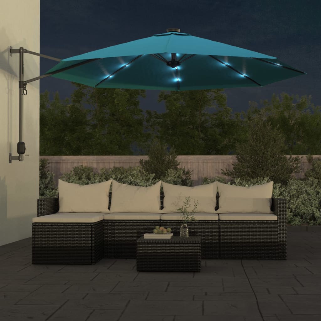 Wandparasol met LEDs 290 cm