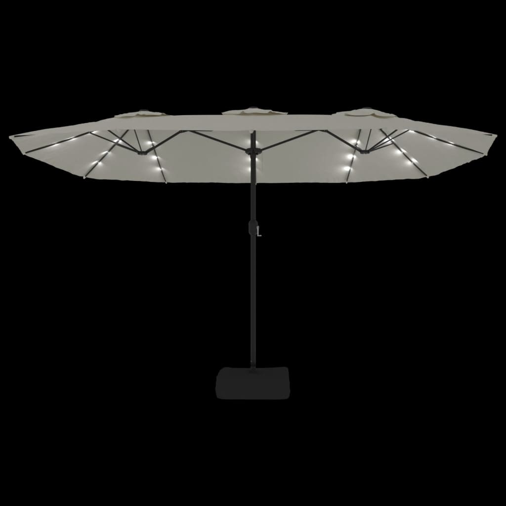 Parasol dubbel met LED 449x245 cm terracottakleurig