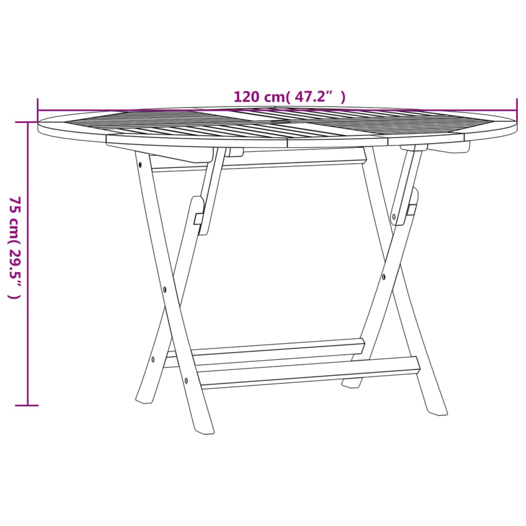 Tuintafel inklapbaar 110x110x75 cm massief teakhout