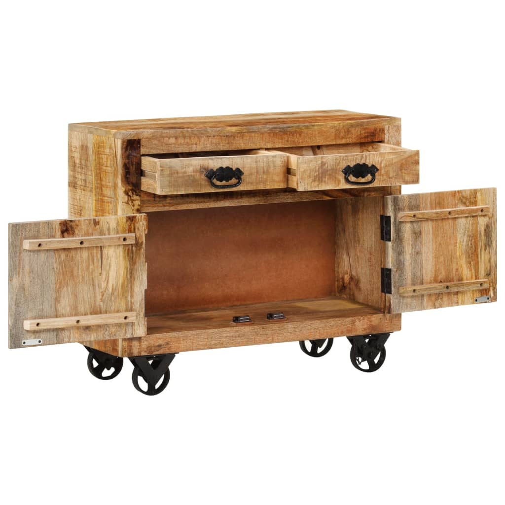 Buffet 80x30x65 cm en bois de manguier massif brut