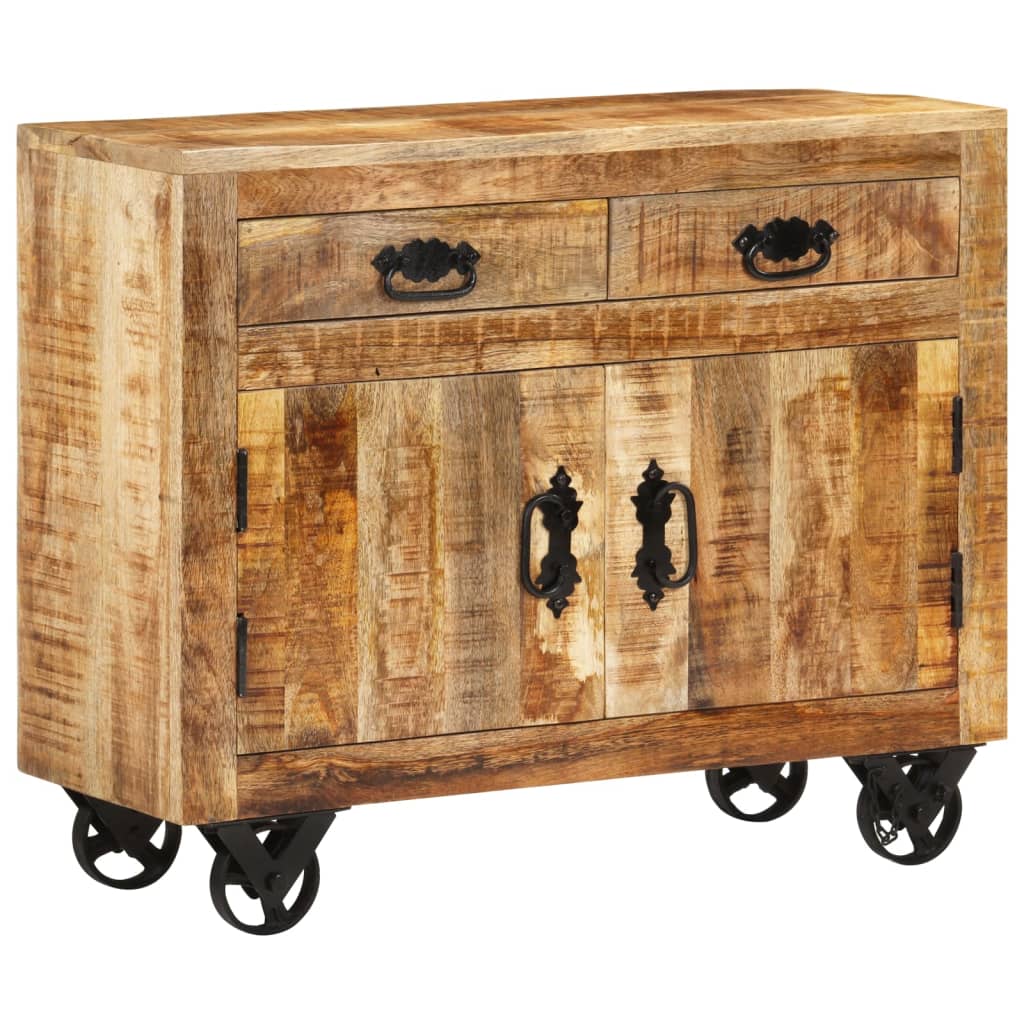 Buffet 80x30x65 cm en bois de manguier massif brut