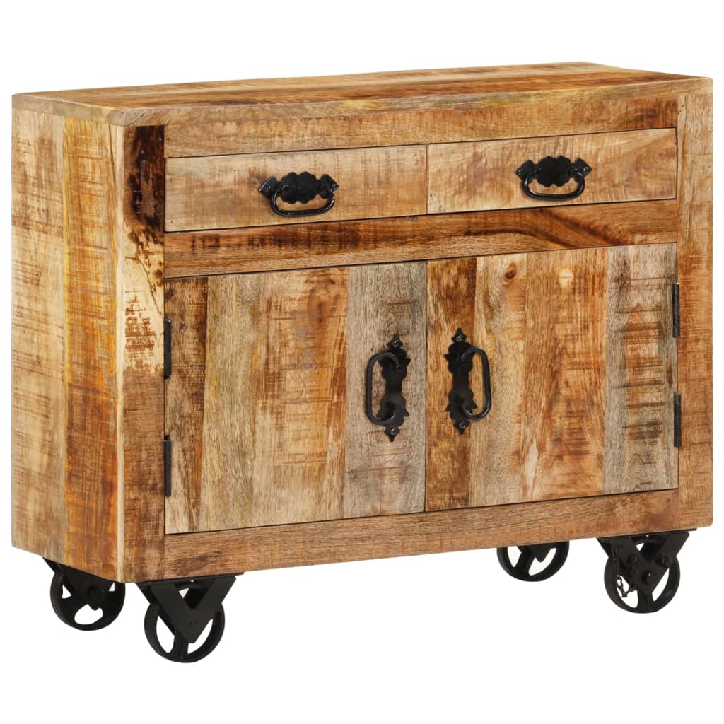 Buffet 80x30x65 cm en bois de manguier massif brut