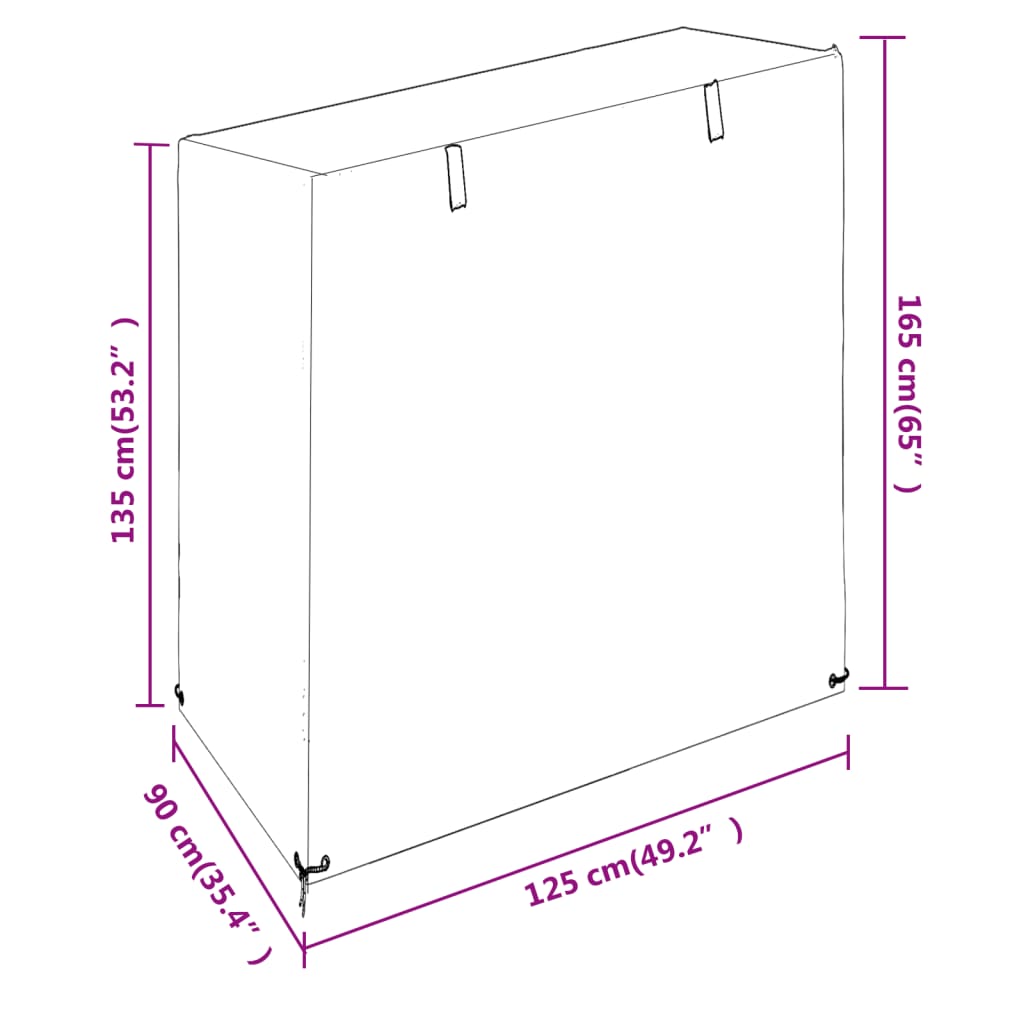 Housses pour banc balançoire 2 pcs 10 œillets 2 fermetures éclair 255x145x170 cm