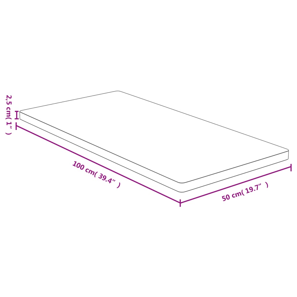 Plateau de table 40x60x4 cm bambou