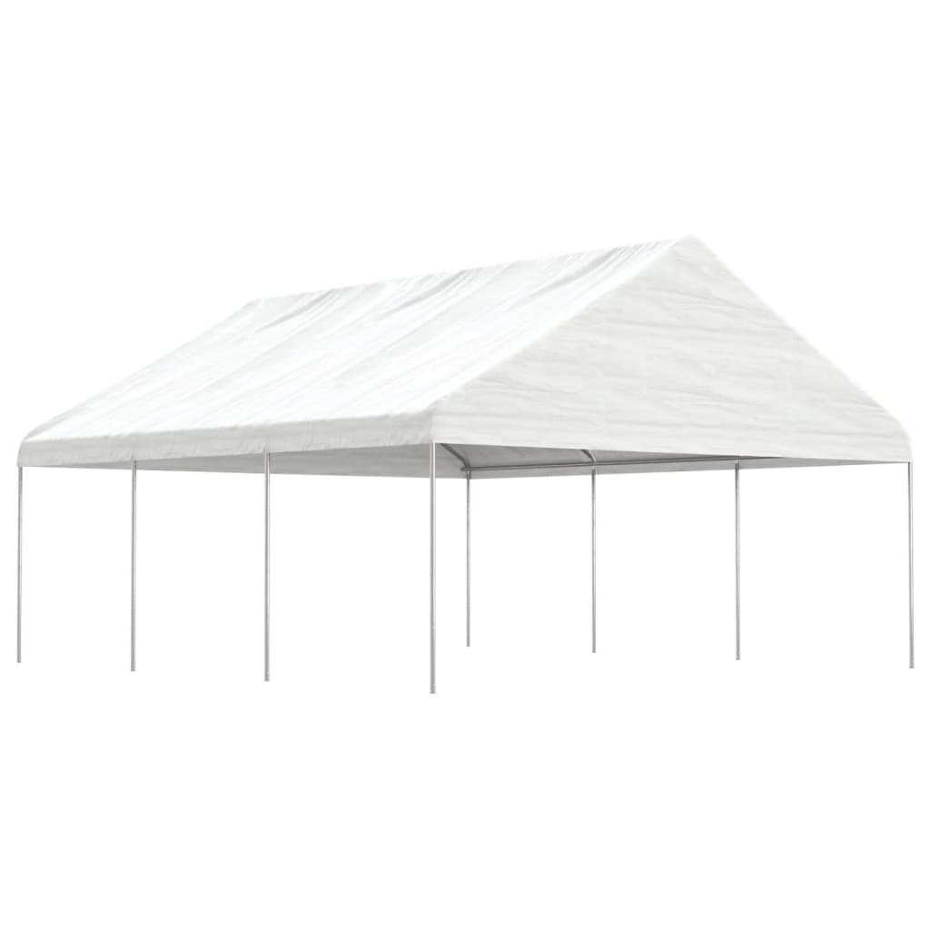 Prieel met dak 8,92x5,88x3,75 m polyetheen wit