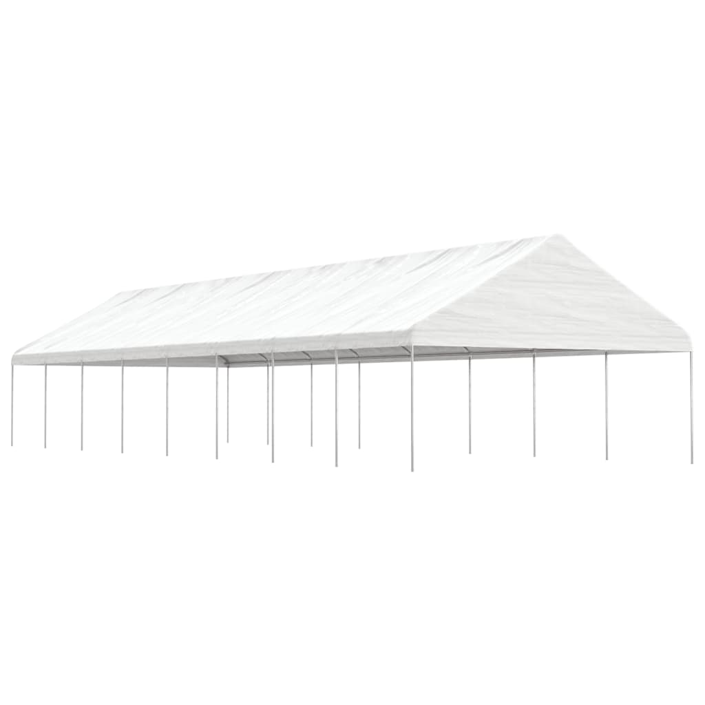 Prieel met dak 8,92x5,88x3,75 m polyetheen wit