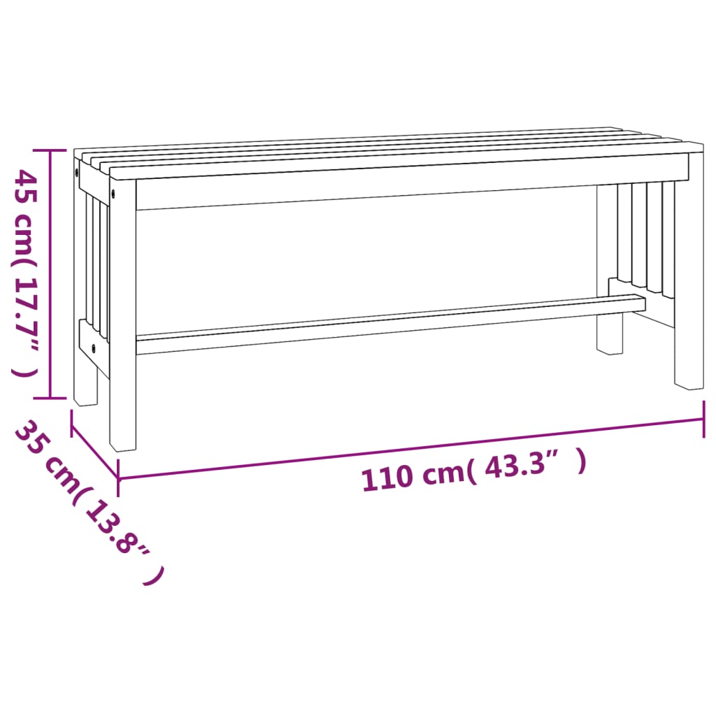 Tuinbank 110 cm massief eucalyptushout