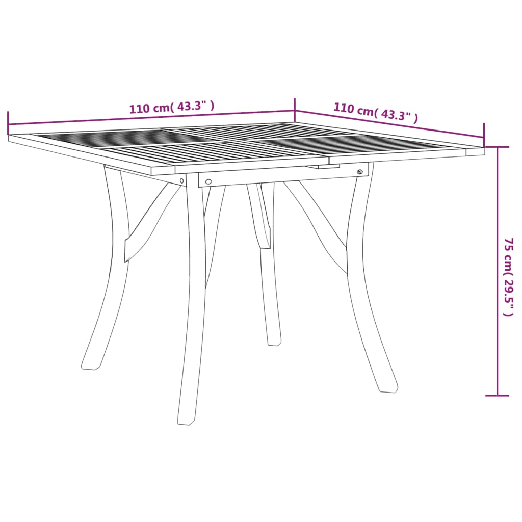 Tuintafel 200x90x75 cm massief acaciahout