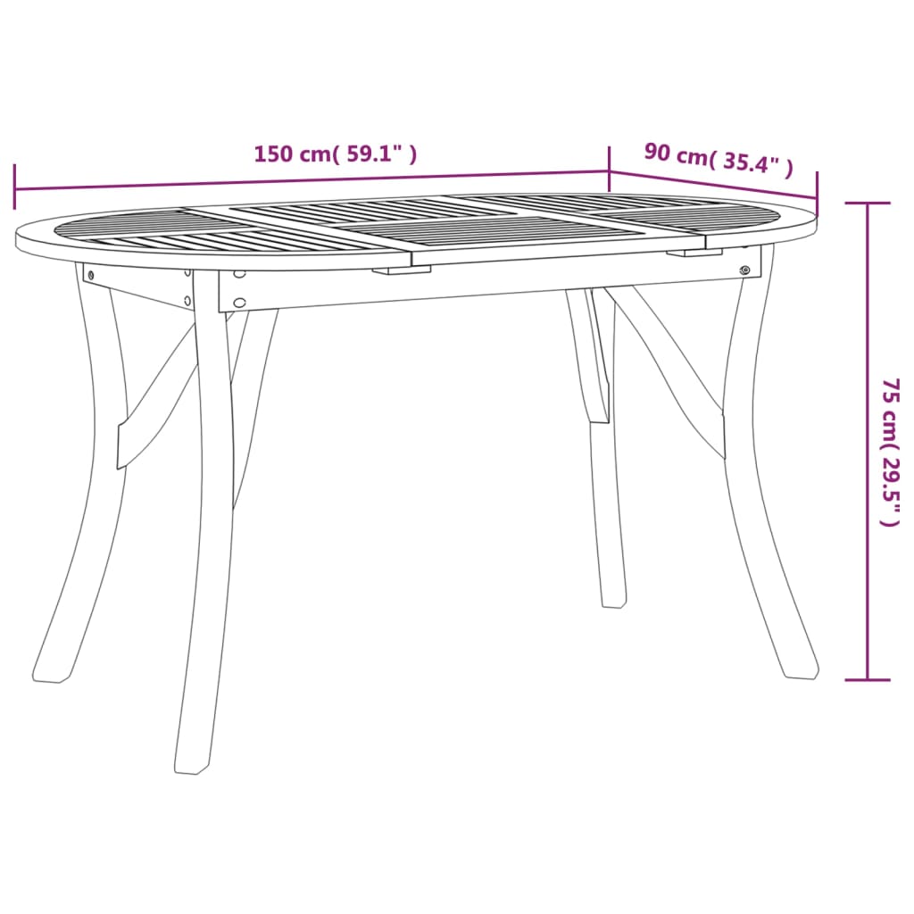 Tuintafel 200x90x75 cm massief acaciahout