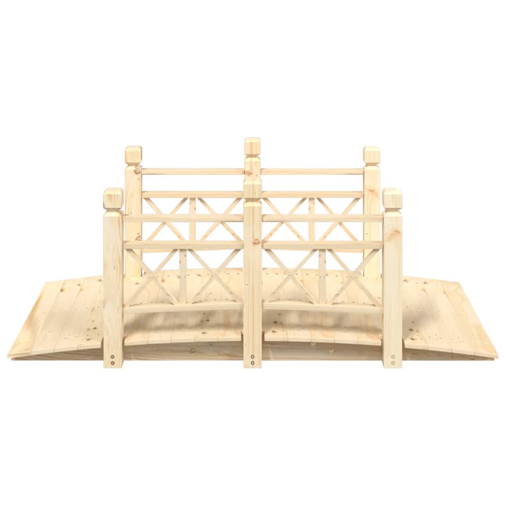 Tuinbrug met kettingrails 150x67x56 cm massief vurenhout