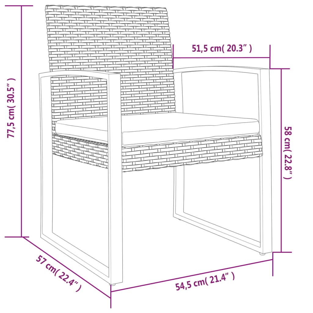 Tuinstoelen 2 st polypropeen rattan