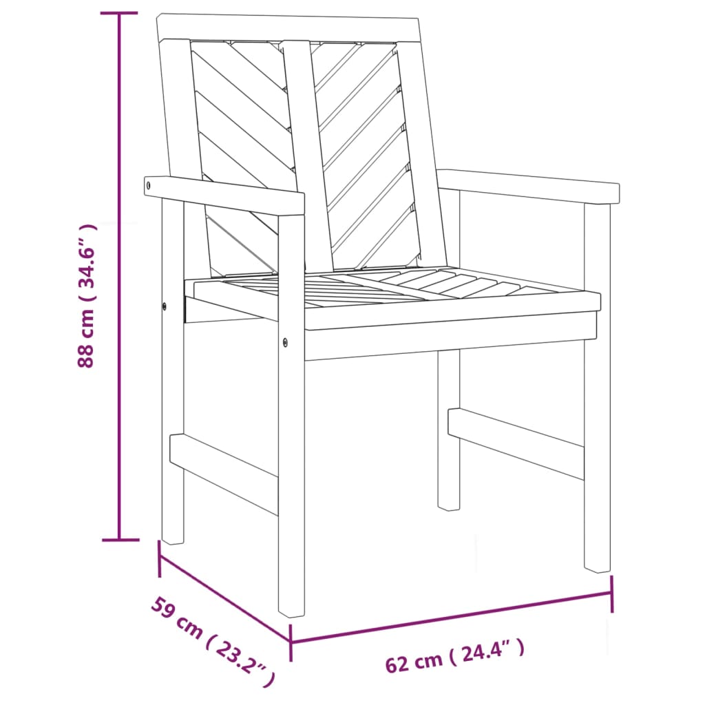 Tuinstoelen 4 st massief acaciahout