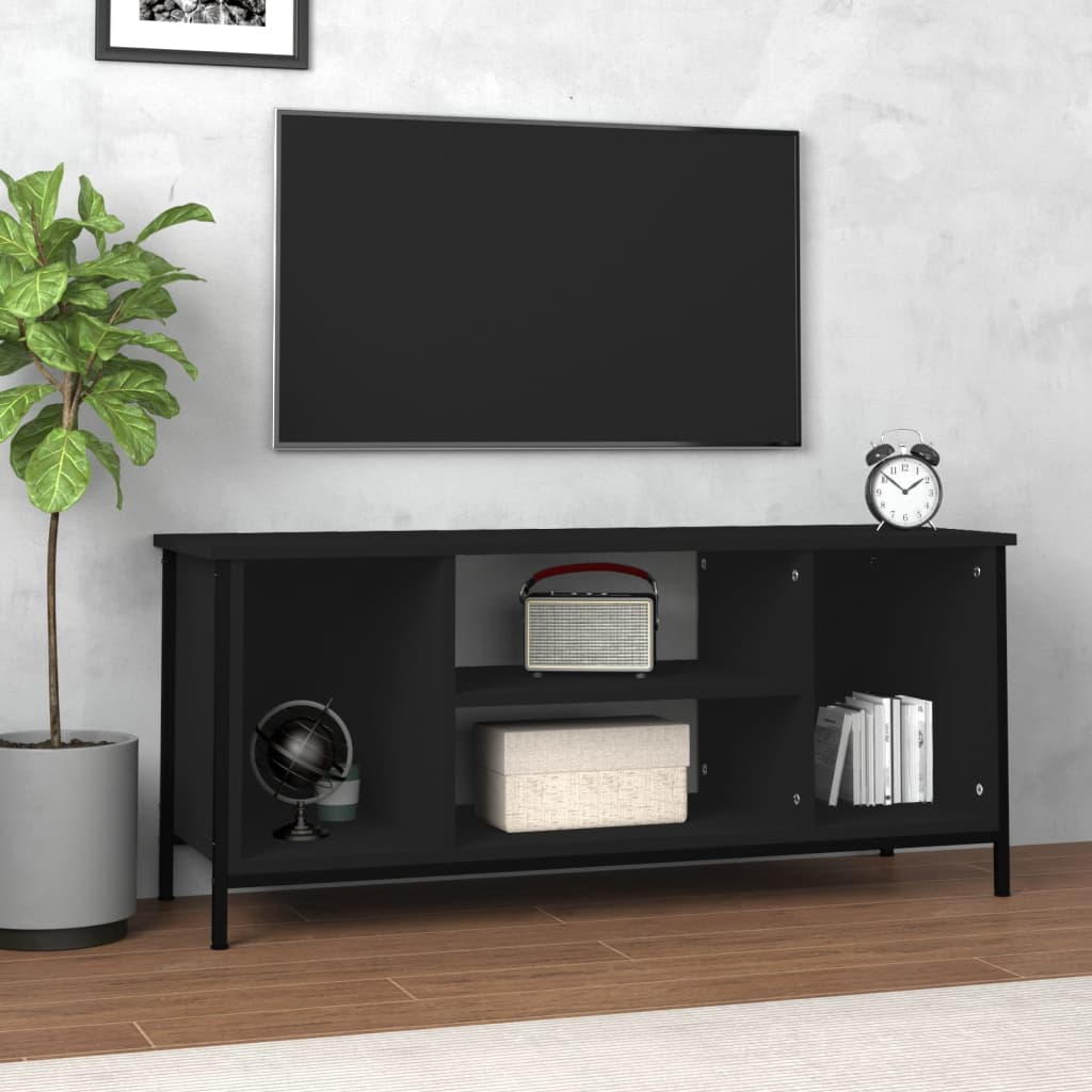 Meuble TV 102x35x45 cm ouvré en bois couleur chêne